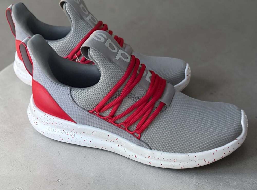 Adidas Lite Racer Adapt 7.0 Slip-On Running Sneakers Gray Red Men's Size 9.5 JR0